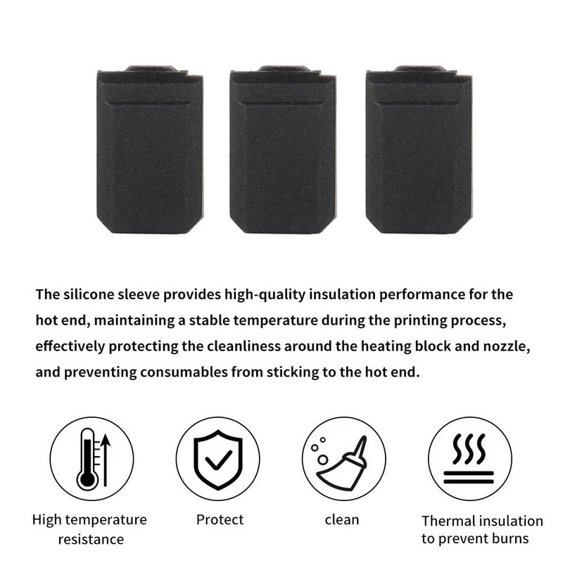 Bambu Lab X1 X1C P1P P1S جوارب السيليكون عالية الحرارة غطاء كتلة التسخين لبثق الطارد 1 قطعة - Image 2